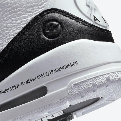 Air Jordan 3 Retro SP x Fragment Design 'Hiroshi Fujiwara' (2020) [DA3595-100] Athletic Basketball Sports Sneakers in White / White - Black for Unisex Adult Mens - AVBL MRKT (8)