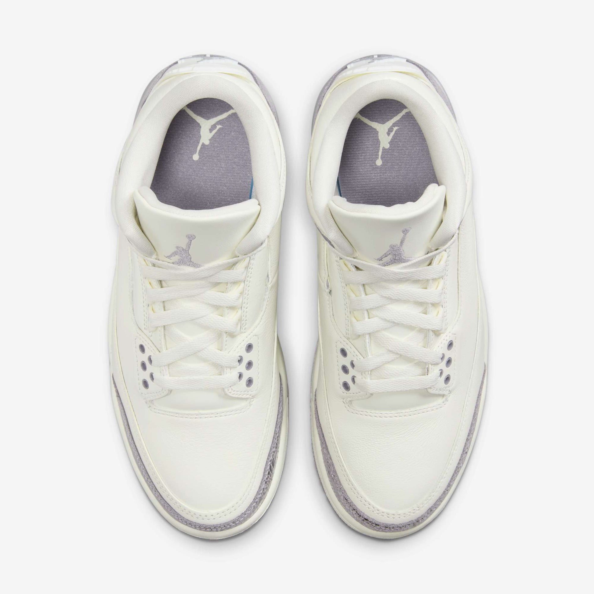 Air Jordan 3 Retro 'Sail / Cement Grey' (2025) (Womens) [CK9246-100] Athletic Basketball Sports Sneakers in Sail / Cement Grey - Metallic Silver for Unisex Adult Female Ladies Girls WMNS - AVBL MRKT (5)