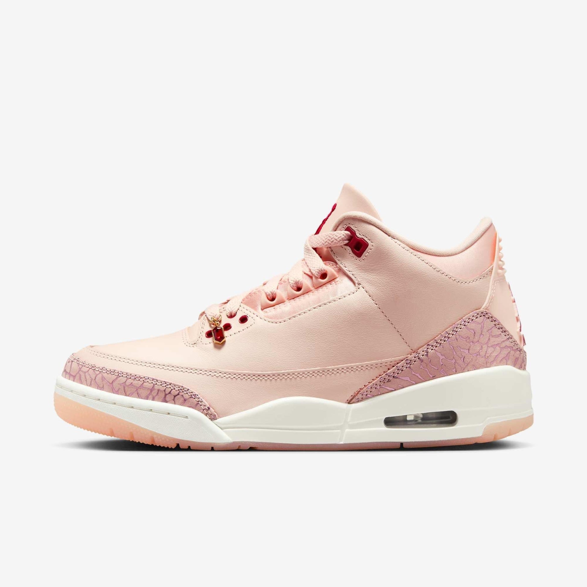 Air Jordan 3 Retro 'Valentine's Day / Treat Yourself' (2025) (Womens) [HJ0178-600] Athletic Basketball Sports Sneakers in Washed Coral / Gym Red - Sail for Unisex Adult Female Ladies Girls WMNS - AVBL MRKT (2)