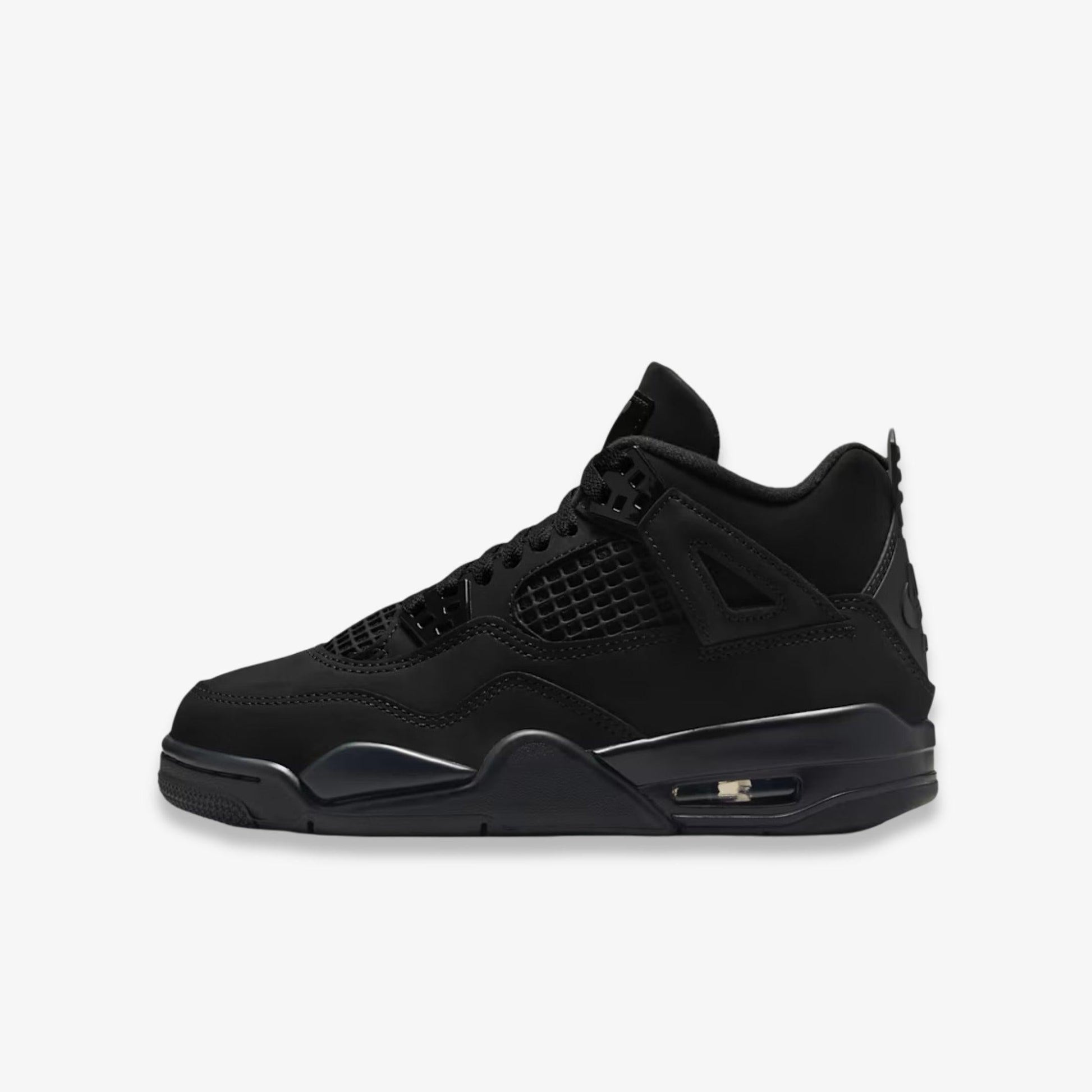 Air Jordan 4 Retro 'Black Cat' (2025) (GS) [IB4171-010] Athletic Basketball Sports Sneakers in Black / Black - Light Graphite for Unisex Youth Kids Junior Boys Girls - AVBL MRKT (2)