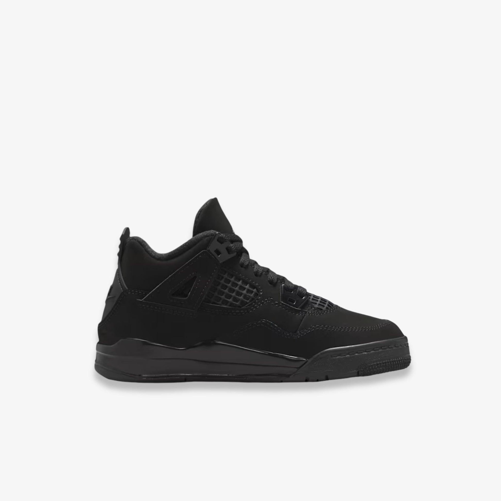 Air Jordan 4 Retro 'Black Cat' (2025) (PS) [IB4388-010] Athletic Basketball Sports Sneakers in Black / Black - Light Graphite for Unisex Little Kids Pre-School Boys Girls - AVBL MRKT (4)