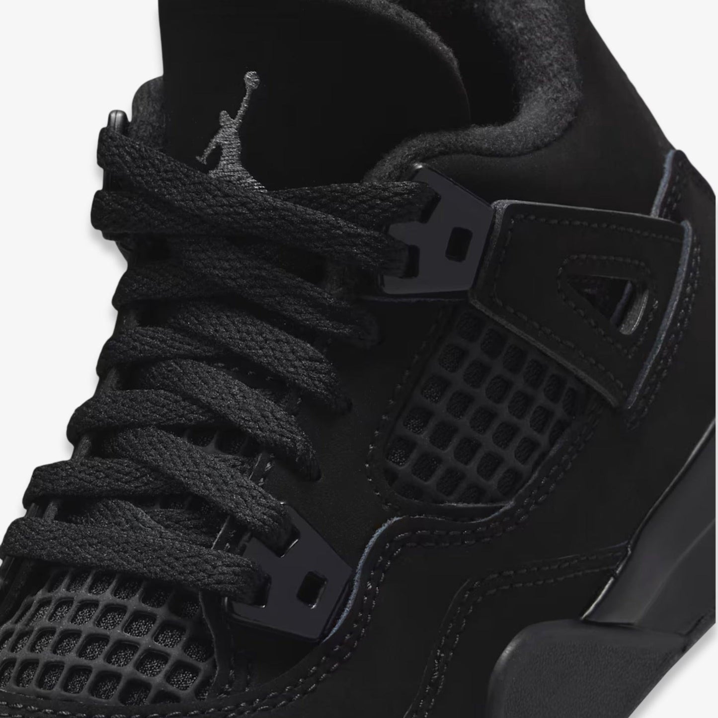 Air Jordan 4 Retro 'Black Cat' (2025) (PS) [IB4388-010] Athletic Basketball Sports Sneakers in Black / Black - Light Graphite for Unisex Little Kids Pre-School Boys Girls - AVBL MRKT (7)
