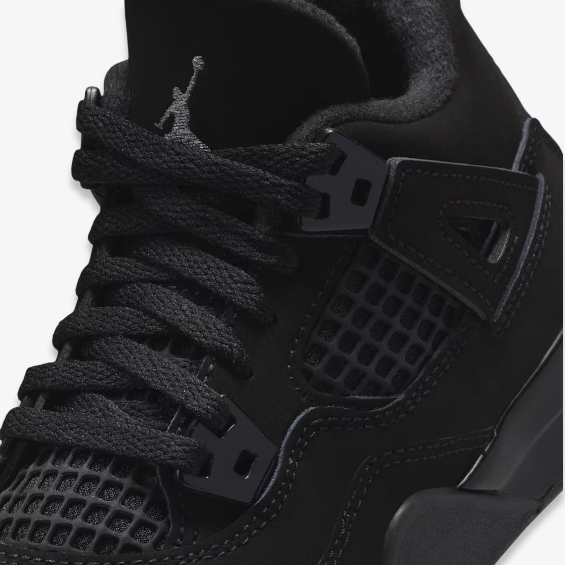 Air Jordan 4 Retro 'Black Cat' (2025) (PS) [IB4388-010] Athletic Basketball Sports Sneakers in Black / Black - Light Graphite for Unisex Little Kids Pre-School Boys Girls - AVBL MRKT (7)