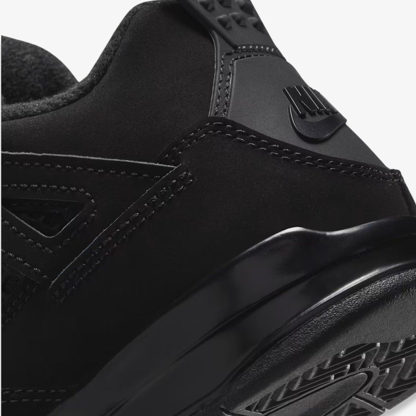 Air Jordan 4 Retro 'Black Cat' (2025) (PS) [IB4388-010] Athletic Basketball Sports Sneakers in Black / Black - Light Graphite for Unisex Little Kids Pre-School Boys Girls - AVBL MRKT (8)