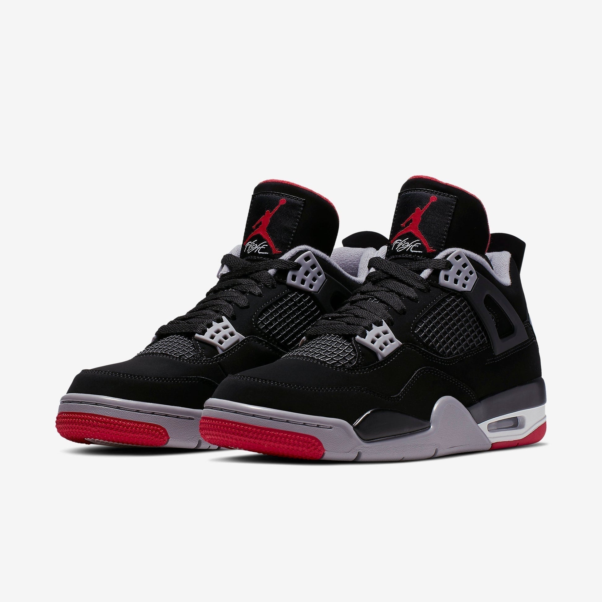 Air Jordan 4 Retro 'Bred' (2019) [308497-060] Athletic Basketball Sports Sneakers in Black / Fire Red - Cement Grey for Unisex Adult Mens - AVBL MRKT (1)