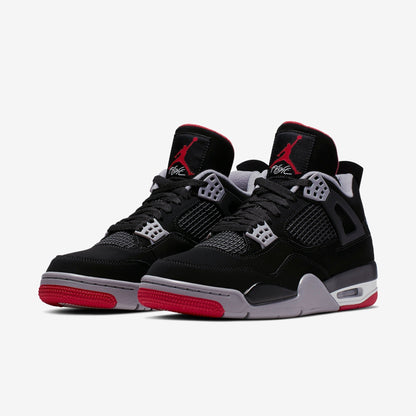 Air Jordan 4 Retro 'Bred' (2019) [308497-060] Athletic Basketball Sports Sneakers in Black / Fire Red - Cement Grey for Unisex Adult Mens - AVBL MRKT (1)