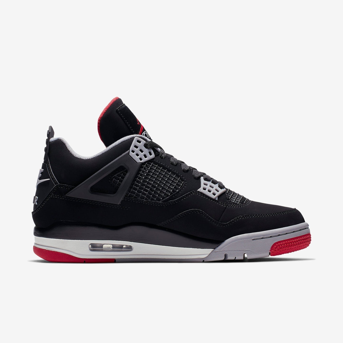 Air Jordan 4 Retro 'Bred' (2019) [308497-060] Athletic Basketball Sports Sneakers in Black / Fire Red - Cement Grey for Unisex Adult Mens - AVBL MRKT (4)