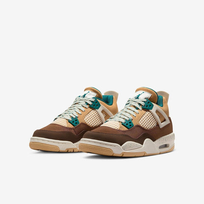 Air Jordan 4 Retro 'Cacao Wow' (2023) (GS) [FB2214-200] Athletic Basketball Sports Sneakers in Cacao Wow / Geode Teal for Unisex Youth Kids Junior Boys Girls - AVBL MRKT (1)
