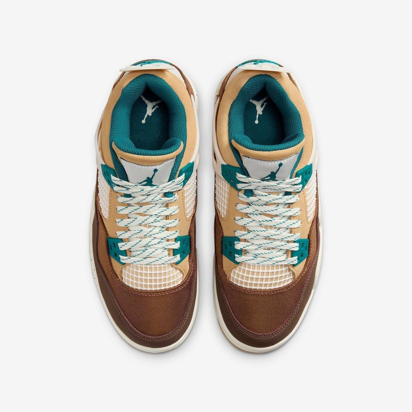 Air Jordan 4 Retro 'Cacao Wow' (2023) (GS) [FB2214-200] Athletic Basketball Sports Sneakers in Cacao Wow / Geode Teal for Unisex Youth Kids Junior Boys Girls - AVBL MRKT (5)
