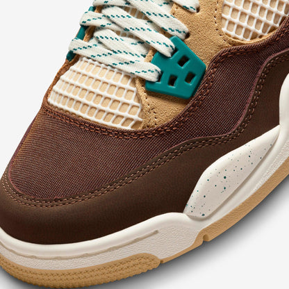 Air Jordan 4 Retro 'Cacao Wow' (2023) (GS) [FB2214-200] Athletic Basketball Sports Sneakers in Cacao Wow / Geode Teal for Unisex Youth Kids Junior Boys Girls - AVBL MRKT (7)