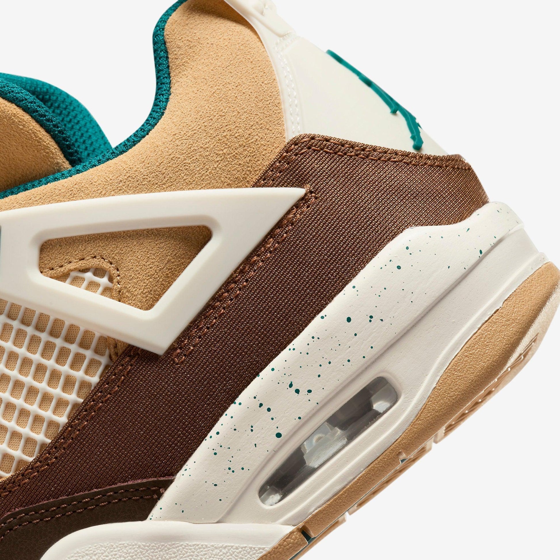 Air Jordan 4 Retro 'Cacao Wow' (2023) (GS) [FB2214-200] Athletic Basketball Sports Sneakers in Cacao Wow / Geode Teal for Unisex Youth Kids Junior Boys Girls - AVBL MRKT (8)