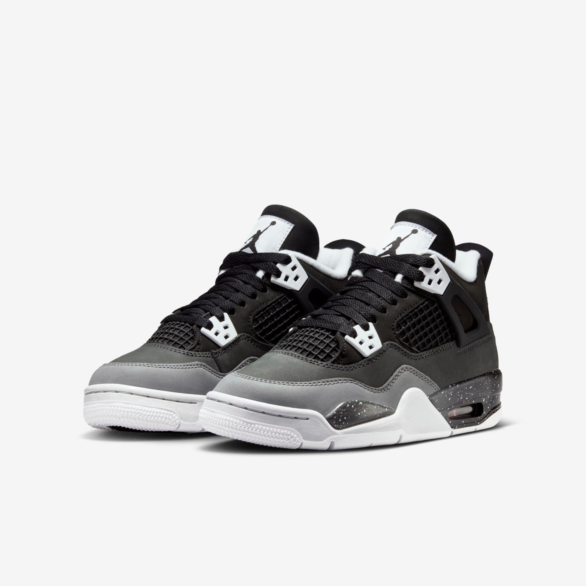 Air Jordan 4 Retro 'Fear' (2024) (GS) [FQ8213-002] Athletic Basketball Sports Sneakers in Black / White - Anthracite - Black for Unisex Youth Kids Junior Boys Girls - AVBL MRKT (1)