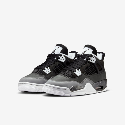 Air Jordan 4 Retro 'Fear' (2024) (GS) [FQ8213-002] Athletic Basketball Sports Sneakers in Black / White - Anthracite - Black for Unisex Youth Kids Junior Boys Girls - AVBL MRKT (1)