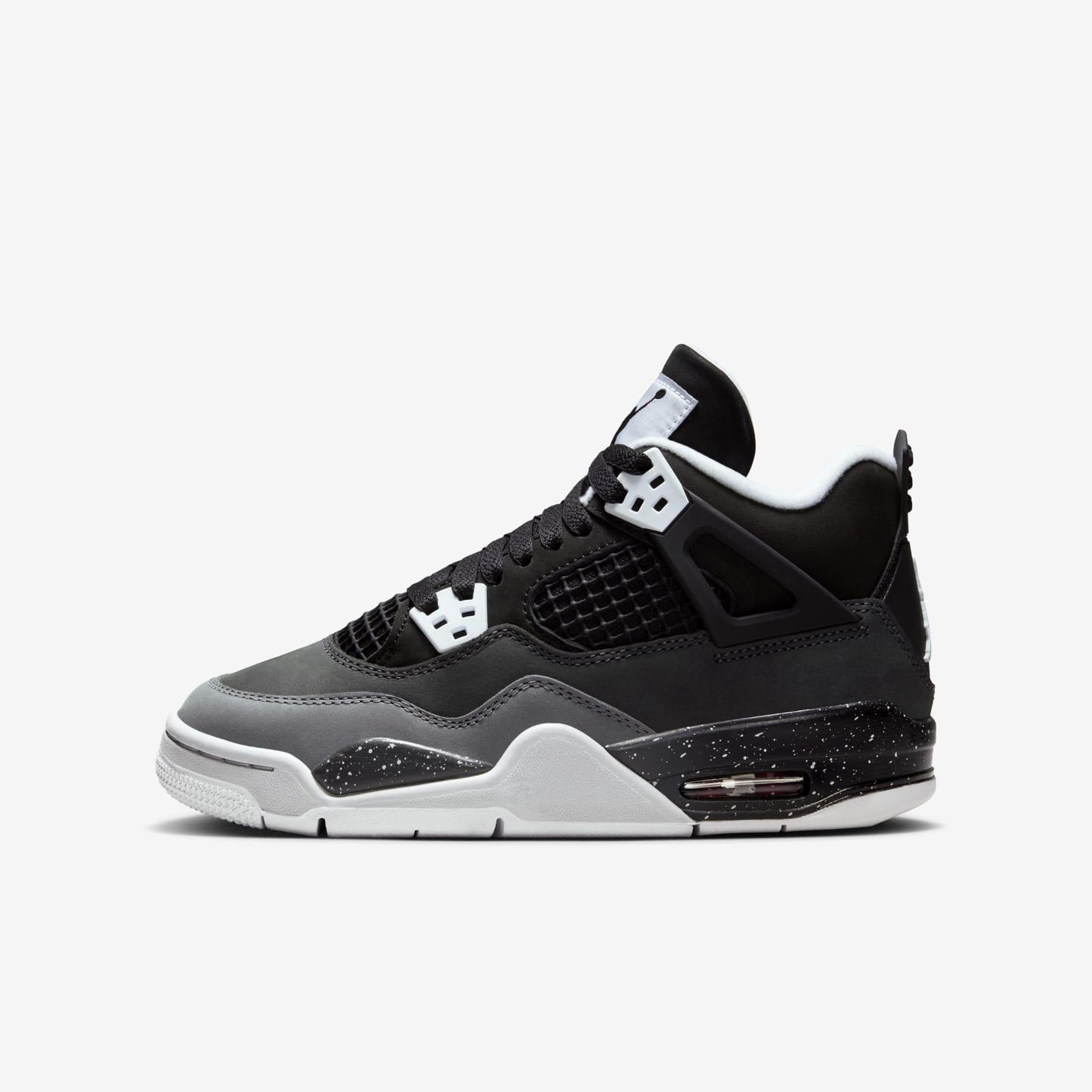 Air Jordan 4 Retro 'Fear' (2024) (GS) [FQ8213-002] Athletic Basketball Sports Sneakers in Black / White - Anthracite - Black for Unisex Youth Kids Junior Boys Girls - AVBL MRKT (2)