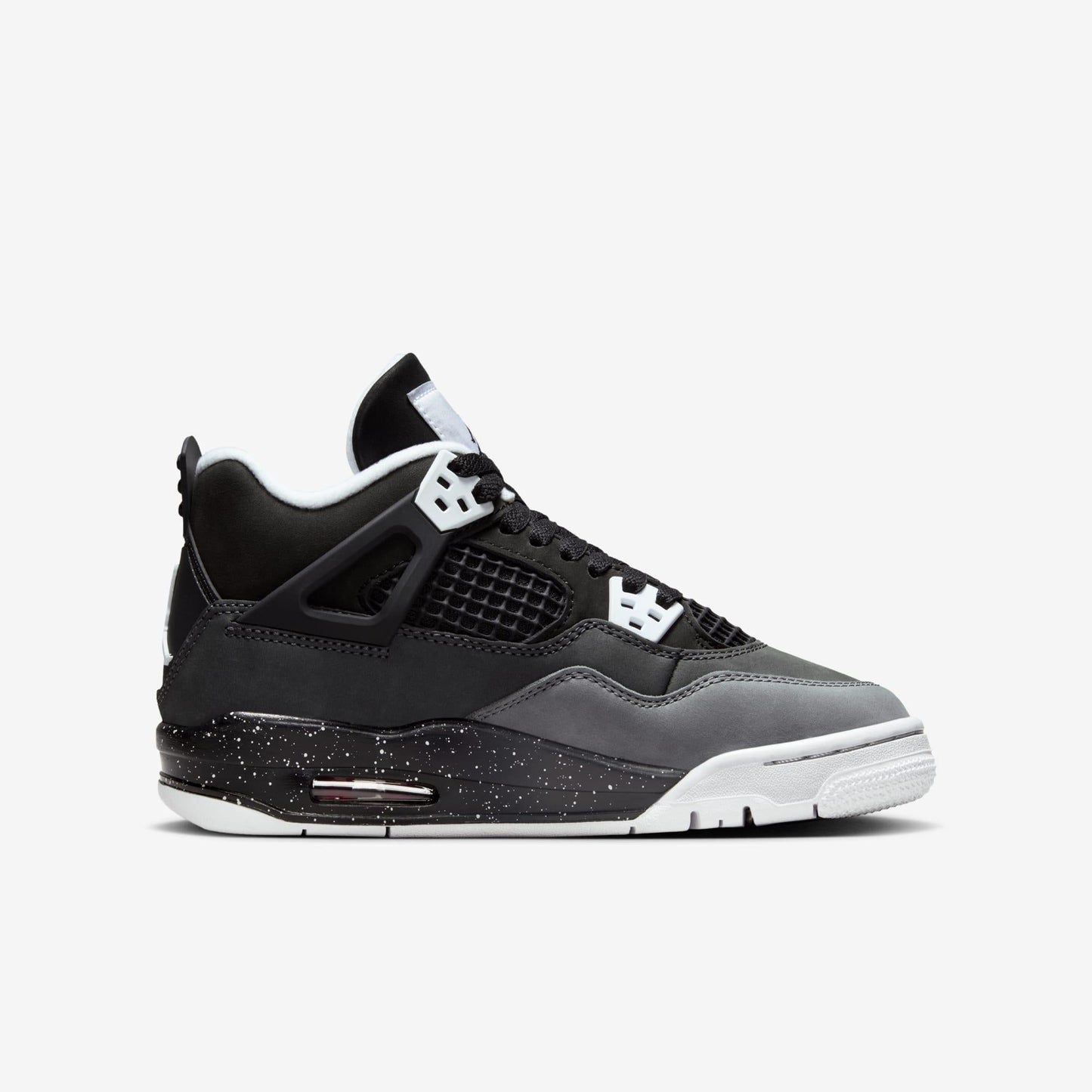 Air Jordan 4 Retro 'Fear' (2024) (GS) [FQ8213-002] Athletic Basketball Sports Sneakers in Black / White - Anthracite - Black for Unisex Youth Kids Junior Boys Girls - AVBL MRKT (4)