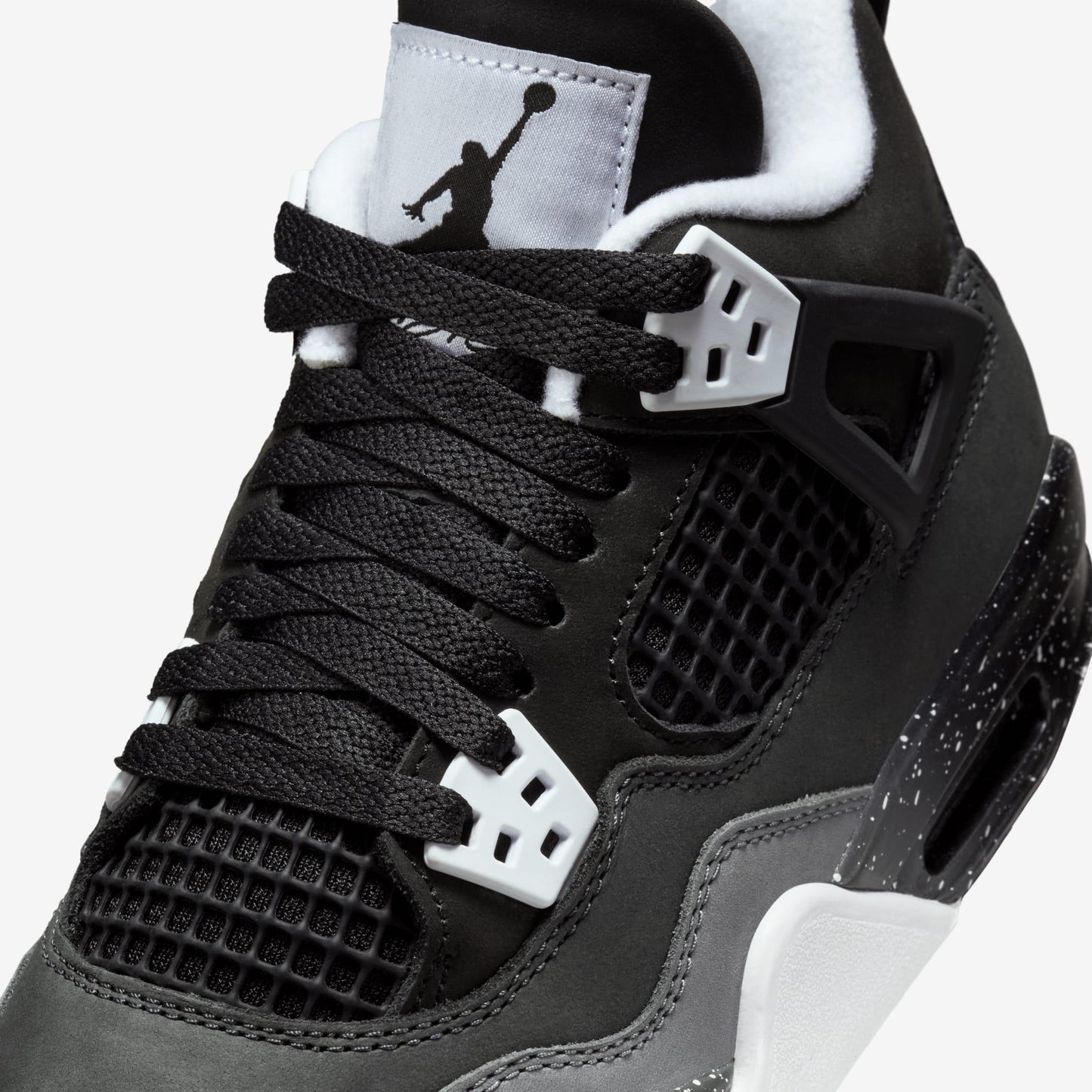 Air Jordan 4 Retro 'Fear' (2024) (GS) [FQ8213-002] Athletic Basketball Sports Sneakers in Black / White - Anthracite - Black for Unisex Youth Kids Junior Boys Girls - AVBL MRKT (7)