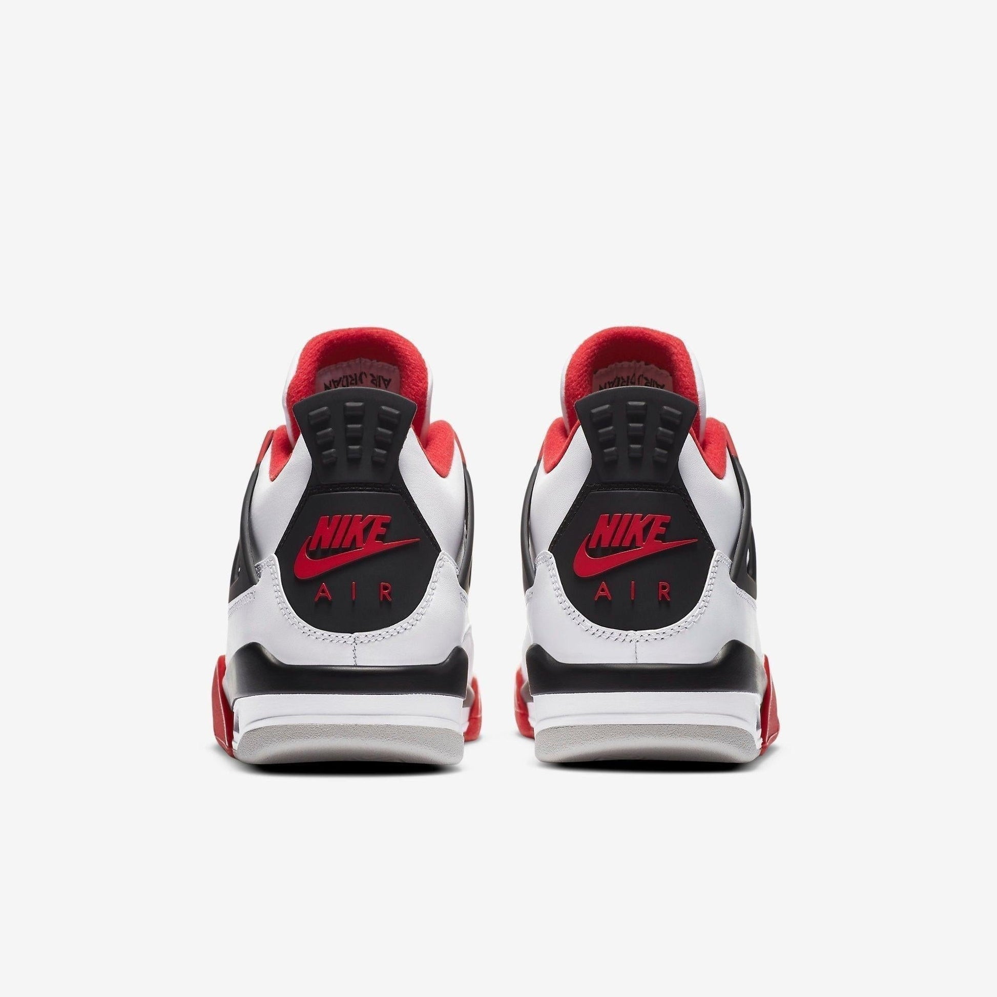 Air Jordan 4 Retro 'Fire Red' (2020) (GS) [408452-160] Athletic Basketball Sports Sneakers in White / Fire Red - Black - Tech Grey for Unisex Youth Kids Junior Boys Girls - AVBL MRKT (6)