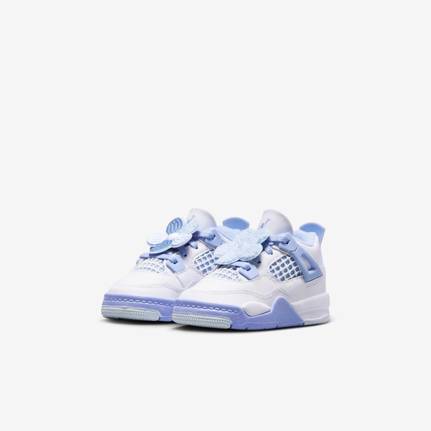 Air Jordan 4 Retro 'Forget Me Not / Aluminum' (2025) (TD) [IB8961-100] Athletic Basketball Sports Sneakers in White / Aluminum - Blue Tint - Oil Green for Unisex Baby Infant Toddler - AVBL MRKT (1)