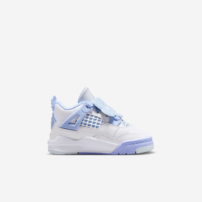 Air Jordan 4 Retro 'Forget Me Not / Aluminum' (2025) (TD) [IB8961-100] Athletic Basketball Sports Sneakers in White / Aluminum - Blue Tint - Oil Green for Unisex Baby Infant Toddler - AVBL MRKT (4)