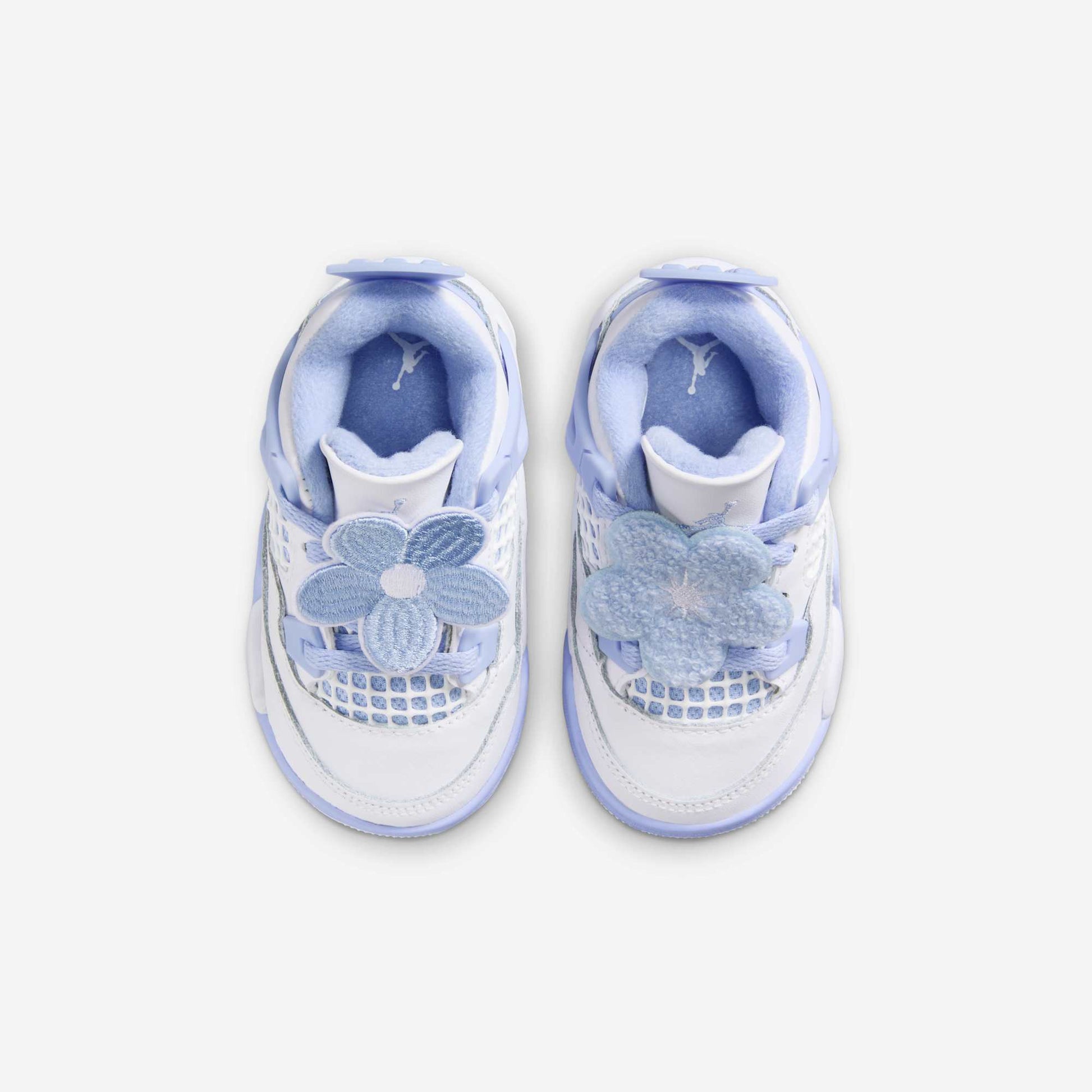 Air Jordan 4 Retro 'Forget Me Not / Aluminum' (2025) (TD) [IB8961-100] Athletic Basketball Sports Sneakers in White / Aluminum - Blue Tint - Oil Green for Unisex Baby Infant Toddler - AVBL MRKT (5)