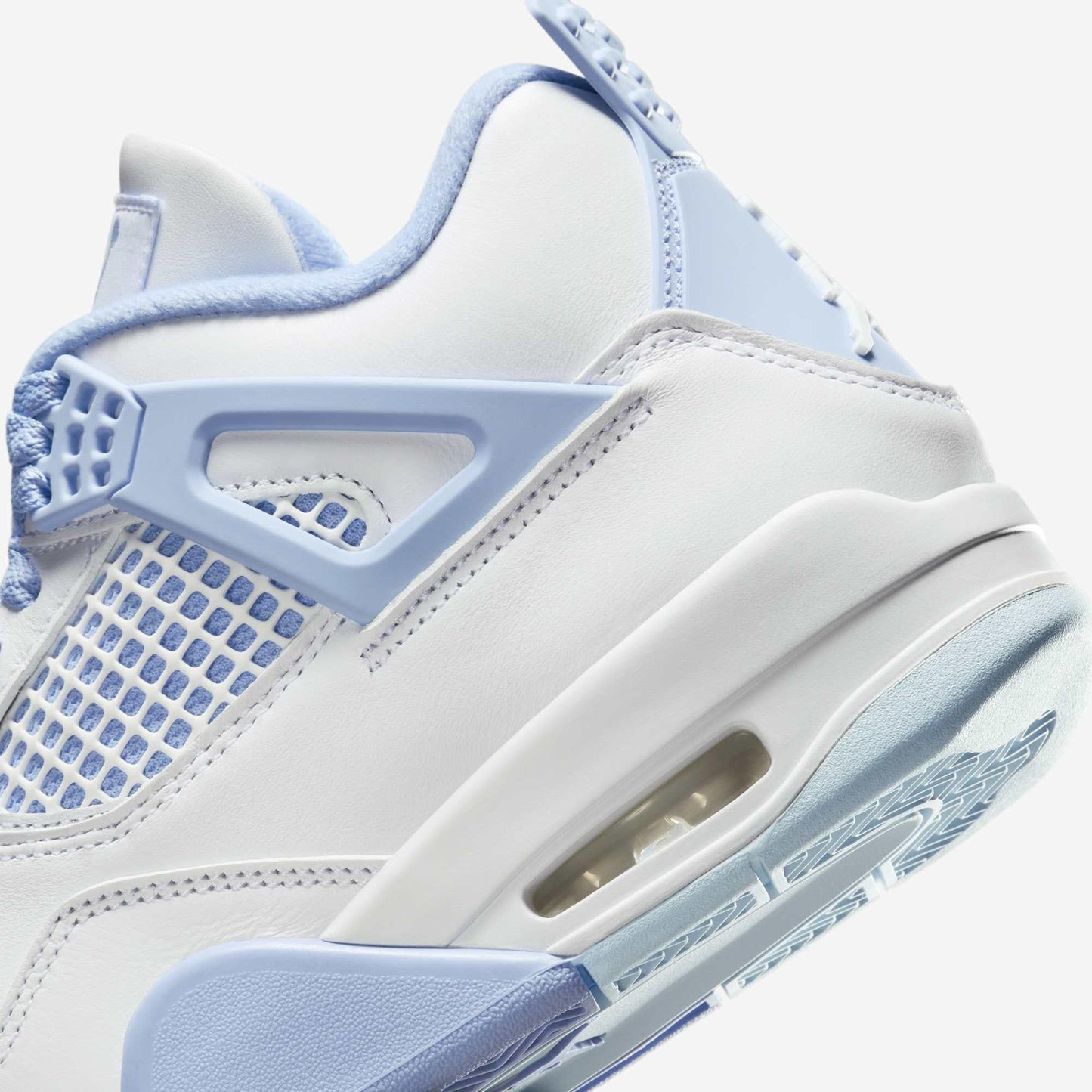 Air Jordan 4 Retro 'Forget Me Not / Aluminum' (2025) (Womens) [HV0823-100] Athletic Basketball Sports Sneakers in White / Aluminum - Blue Tint for Unisex Adult Female Ladies Girls WMNS - AVBL MRKT (10)