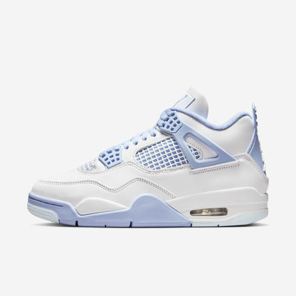 Air Jordan 4 Retro 'Forget Me Not / Aluminum' (2025) (Womens) [HV0823-100] Athletic Basketball Sports Sneakers in White / Aluminum - Blue Tint for Unisex Adult Female Ladies Girls WMNS - AVBL MRKT (2)