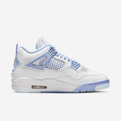Air Jordan 4 Retro 'Forget Me Not / Aluminum' (2025) (Womens) [HV0823-100] Athletic Basketball Sports Sneakers in White / Aluminum - Blue Tint for Unisex Adult Female Ladies Girls WMNS - AVBL MRKT (4)