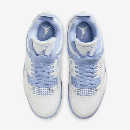 Air Jordan 4 Retro 'Forget Me Not / Aluminum' (2025) (Womens) [HV0823-100] Athletic Basketball Sports Sneakers in White / Aluminum - Blue Tint for Unisex Adult Female Ladies Girls WMNS - AVBL MRKT (5)