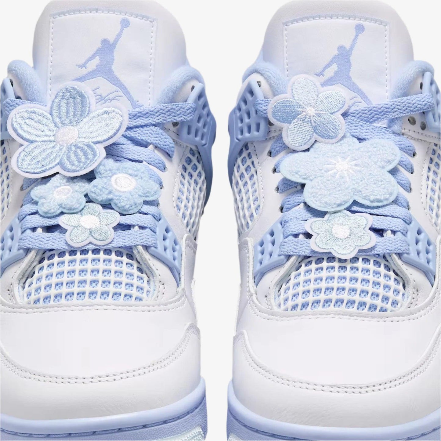 Air Jordan 4 Retro 'Forget Me Not / Aluminum' (2025) (Womens) [HV0823-100] Athletic Basketball Sports Sneakers in White / Aluminum - Blue Tint for Unisex Adult Female Ladies Girls WMNS - AVBL MRKT (6)
