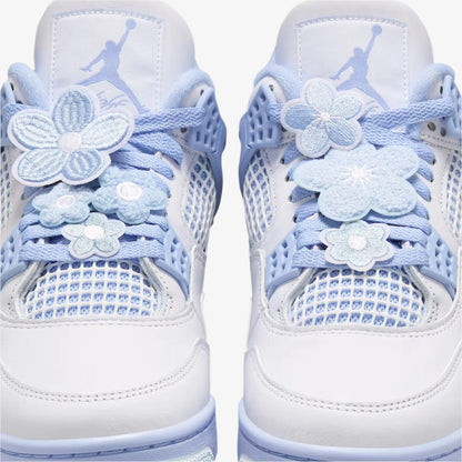Air Jordan 4 Retro 'Forget Me Not / Aluminum' (2025) (Womens) [HV0823-100] Athletic Basketball Sports Sneakers in White / Aluminum - Blue Tint for Unisex Adult Female Ladies Girls WMNS - AVBL MRKT (6)