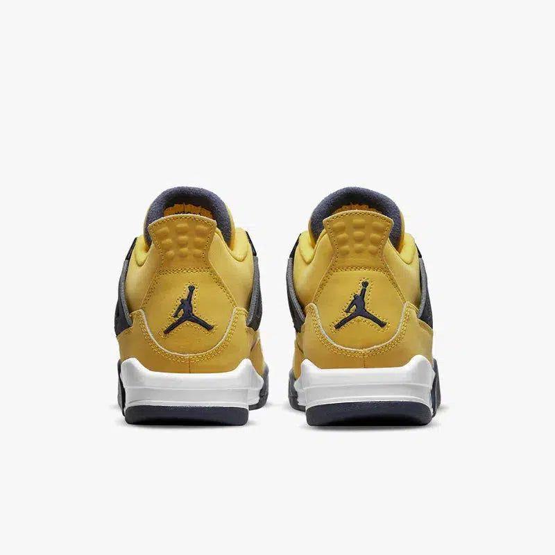 Air Jordan 4 Retro 'Lightning' (2021) (GS) [408452-700] Athletic Basketball Sports Sneakers in Tour Yellow / Dark Blue Grey for Unisex Youth Kids Junior Boys Girls - AVBL MRKT (6)