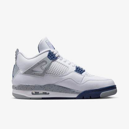 Air Jordan 4 Retro 'Midnight Navy' (2022) [DH6927-140] Athletic Basketball Sports Sneakers in White / Midnight Navy for Unisex Adult Mens - AVBL MRKT (4)