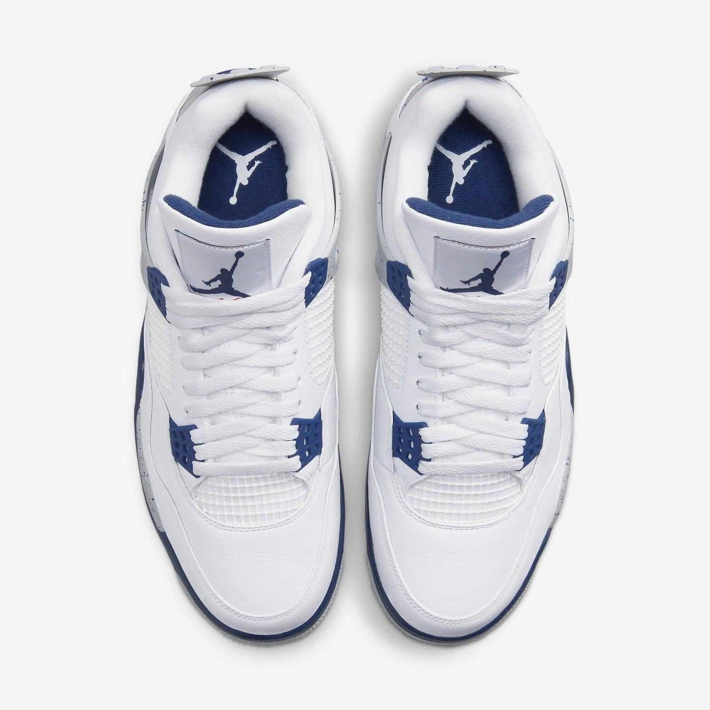 Air Jordan 4 Retro 'Midnight Navy' (2022) [DH6927-140] Athletic Basketball Sports Sneakers in White / Midnight Navy for Unisex Adult Mens - AVBL MRKT (5)