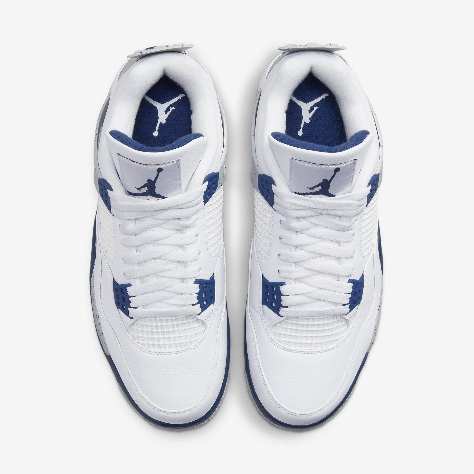 Air Jordan 4 Retro 'Midnight Navy' (2022) [DH6927-140] Athletic Basketball Sports Sneakers in White / Midnight Navy for Unisex Adult Mens - AVBL MRKT (5)