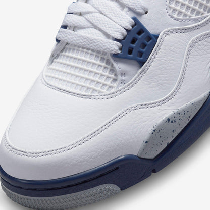 Air Jordan 4 Retro 'Midnight Navy' (2022) [DH6927-140] Athletic Basketball Sports Sneakers in White / Midnight Navy for Unisex Adult Mens - AVBL MRKT (7)