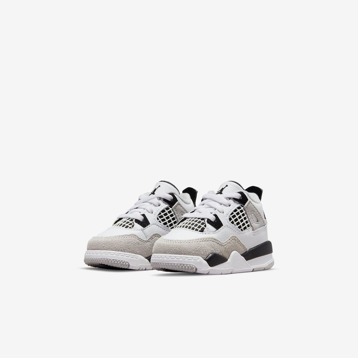 Air Jordan 4 Retro 'Military Black' (2022) (TD) [BQ7670-111] Athletic Basketball Sports Sneakers in White / Black - Neutral Grey for Unisex Baby Infant Toddler - AVBL MRKT (1)