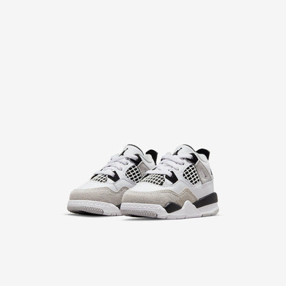 Air Jordan 4 Retro 'Military Black' (2022) (TD) [BQ7670-111] Athletic Basketball Sports Sneakers in White / Black - Neutral Grey for Unisex Baby Infant Toddler - AVBL MRKT (1)