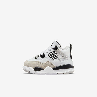 Air Jordan 4 Retro 'Military Black' (2022) (TD) [BQ7670-111] Athletic Basketball Sports Sneakers in White / Black - Neutral Grey for Unisex Baby Infant Toddler - AVBL MRKT (2)