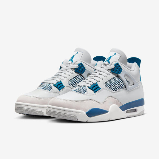 Air Jordan 4 Retro 'Military Blue / Industrial Blue' (2024) [FV5029-141] Athletic Basketball Sports Sneakers in Off White / Military Blue for Unisex Adult Mens - AVBL MRKT (1)