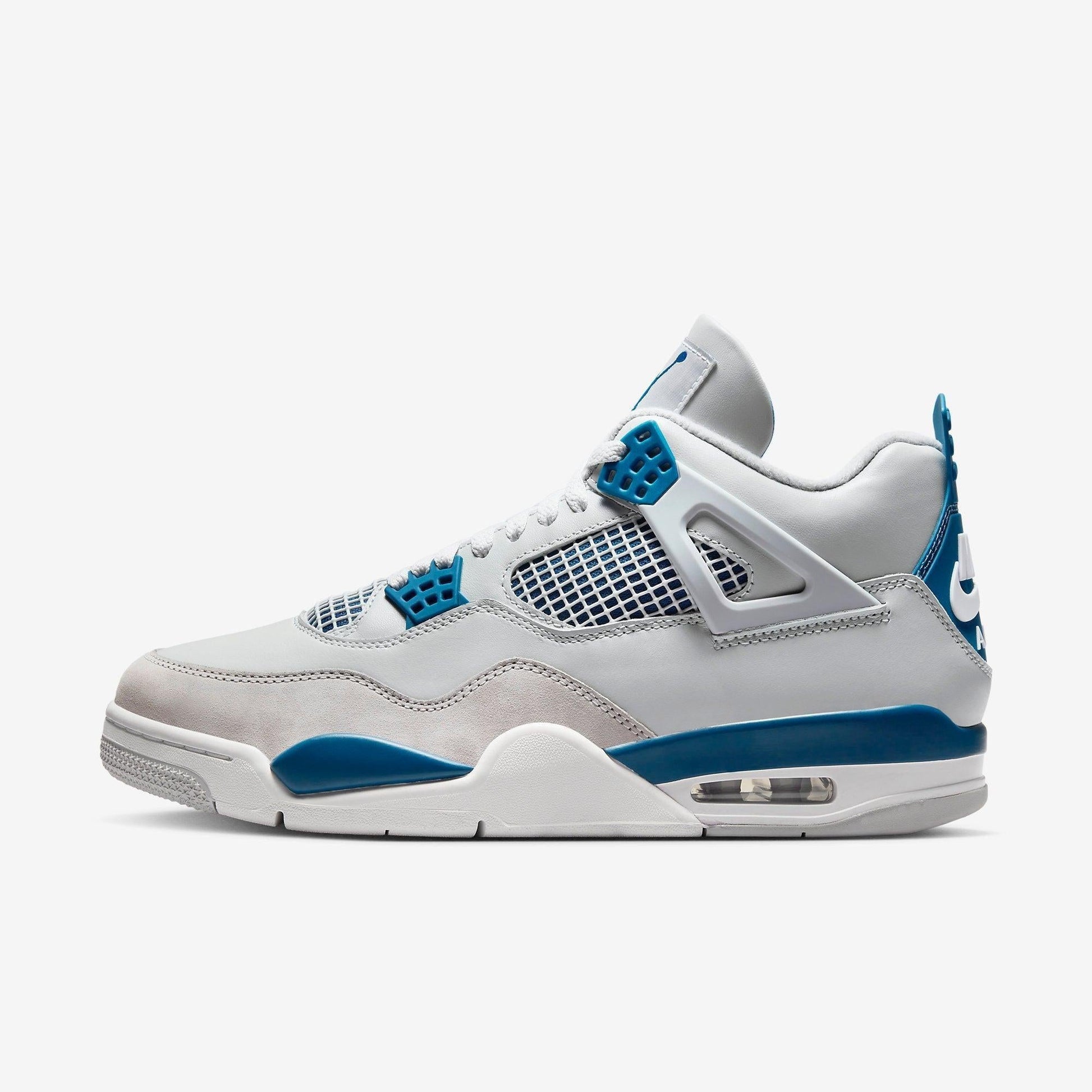 Air Jordan 4 Retro 'Military Blue / Industrial Blue' (2024) [FV5029-141] Athletic Basketball Sports Sneakers in Off White / Military Blue for Unisex Adult Mens - AVBL MRKT (2)