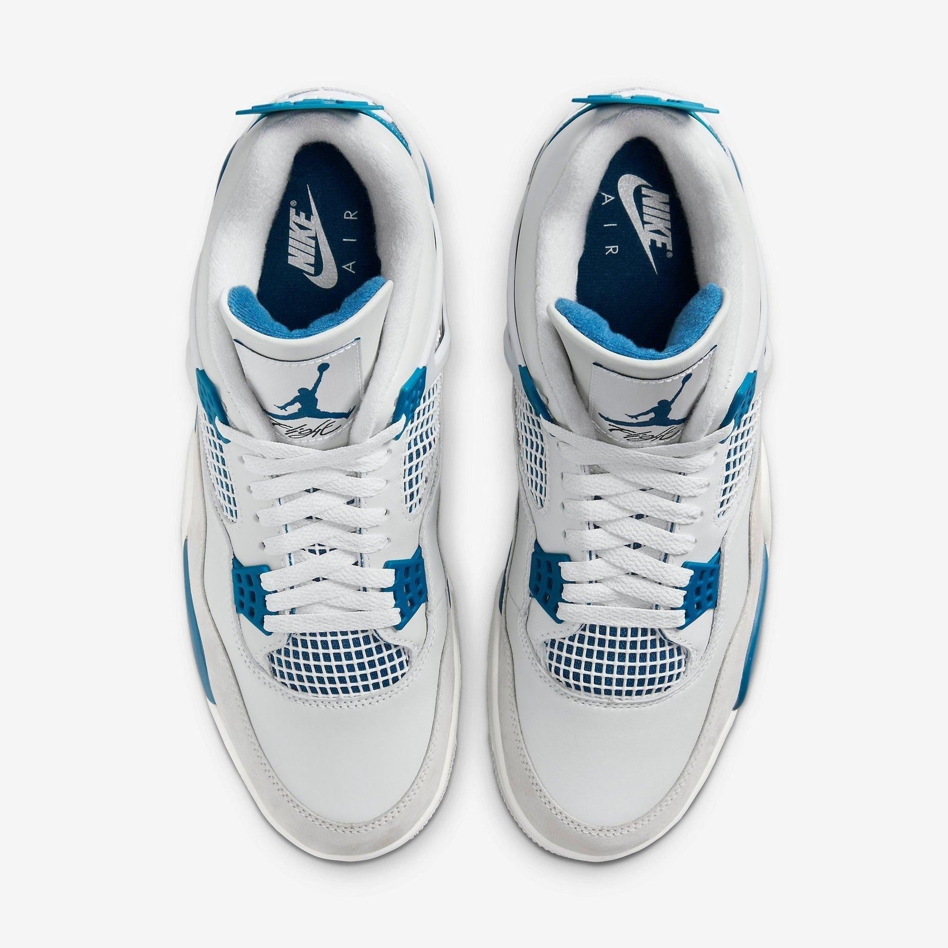 Air Jordan 4 Retro 'Military Blue / Industrial Blue' (2024) [FV5029-141] Athletic Basketball Sports Sneakers in Off White / Military Blue for Unisex Adult Mens - AVBL MRKT (5)