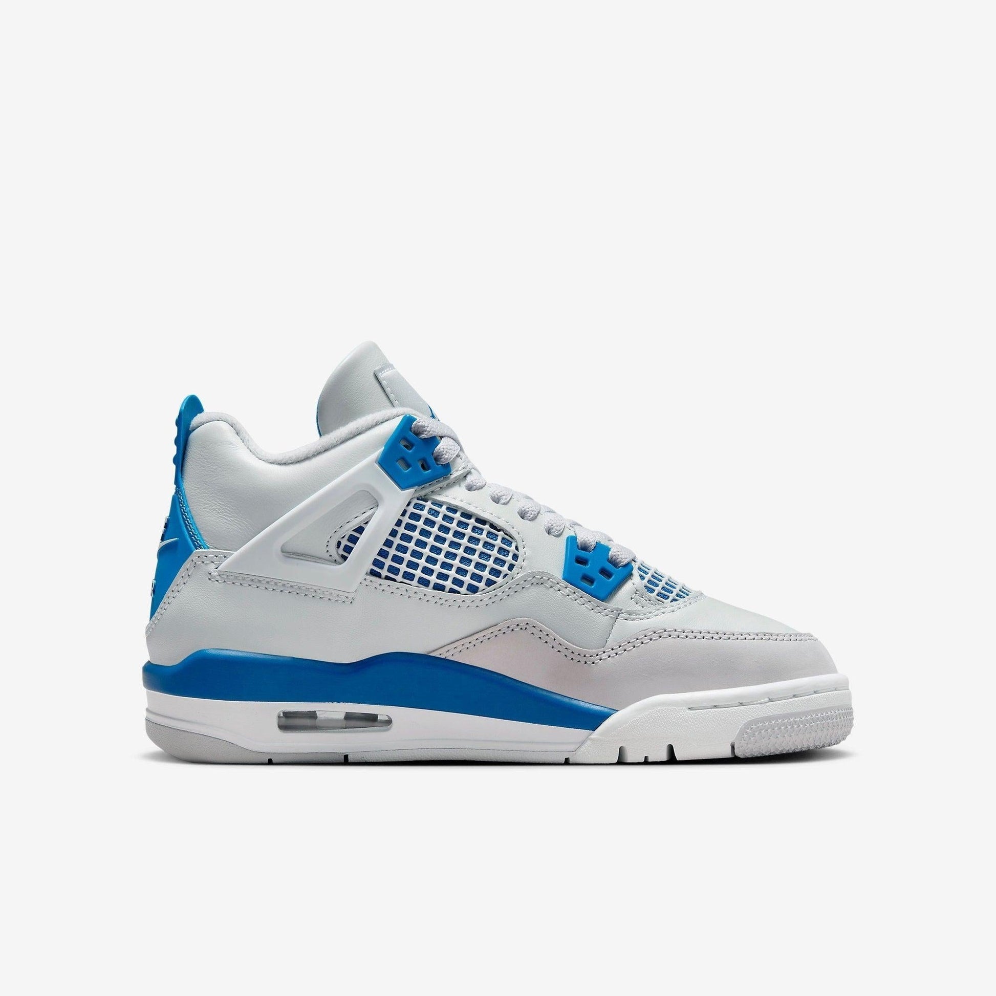 Air Jordan 4 Retro 'Military Blue / Industrial Blue' (2024) (GS) [HF4281-141] Athletic Basketball Sports Sneakers in Off White / Military Blue for Unisex Youth Kids Junior Boys Girls - AVBL MRKT (4)