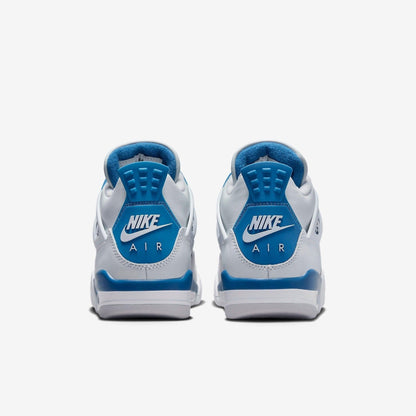 Air Jordan 4 Retro 'Military Blue / Industrial Blue' (2024) (GS) [HF4281-141] Athletic Basketball Sports Sneakers in Off White / Military Blue for Unisex Youth Kids Junior Boys Girls - AVBL MRKT (6)