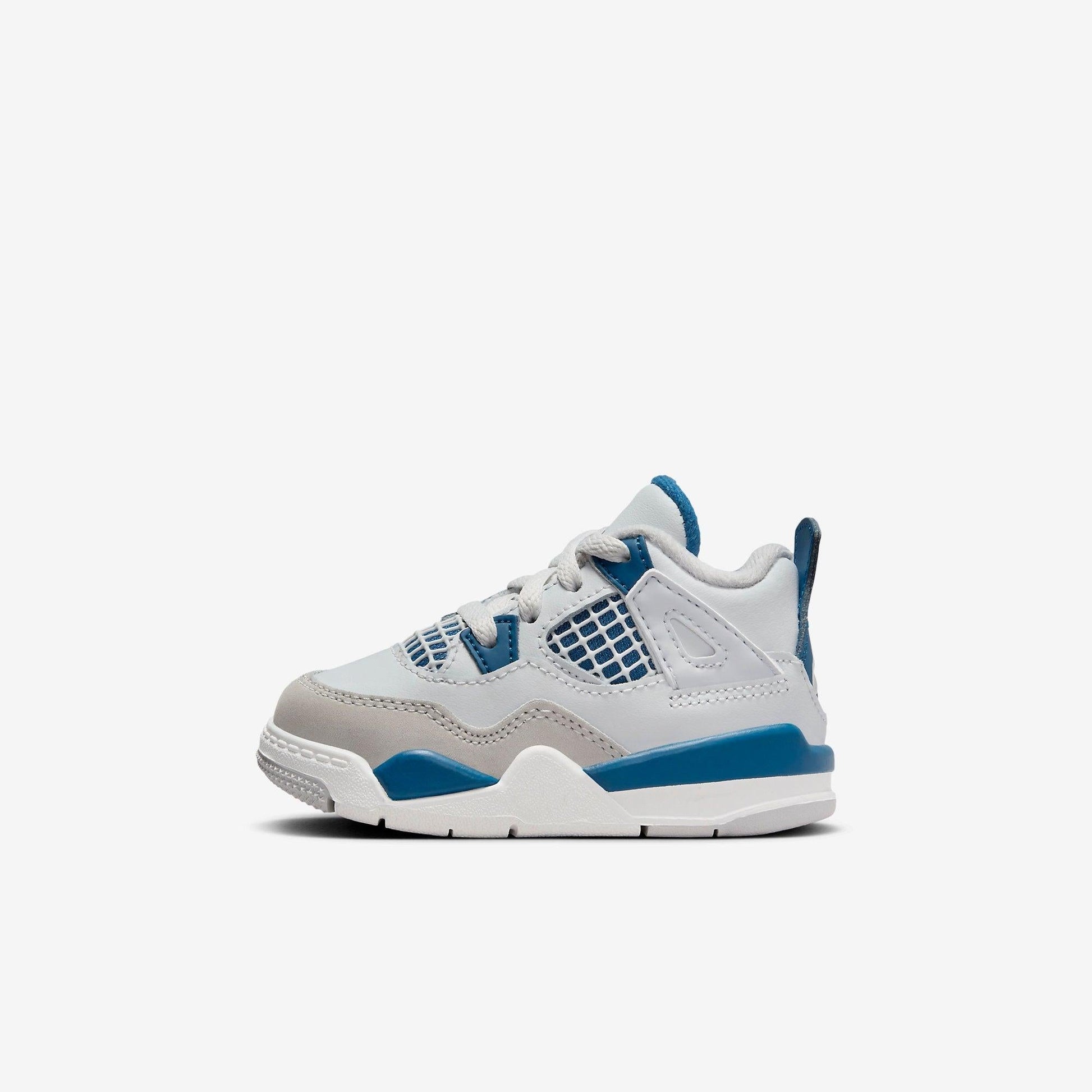 Air Jordan 4 Retro 'Military Blue / Industrial Blue' (2024) (TD) [BQ7670-141] Athletic Basketball Sports Sneakers in Off White / Military Blue for Unisex Baby Infant Toddler - AVBL MRKT (2)