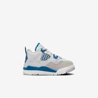 Air Jordan 4 Retro 'Military Blue / Industrial Blue' (2024) (TD) [BQ7670-141] Athletic Basketball Sports Sneakers in Off White / Military Blue for Unisex Baby Infant Toddler - AVBL MRKT (4)