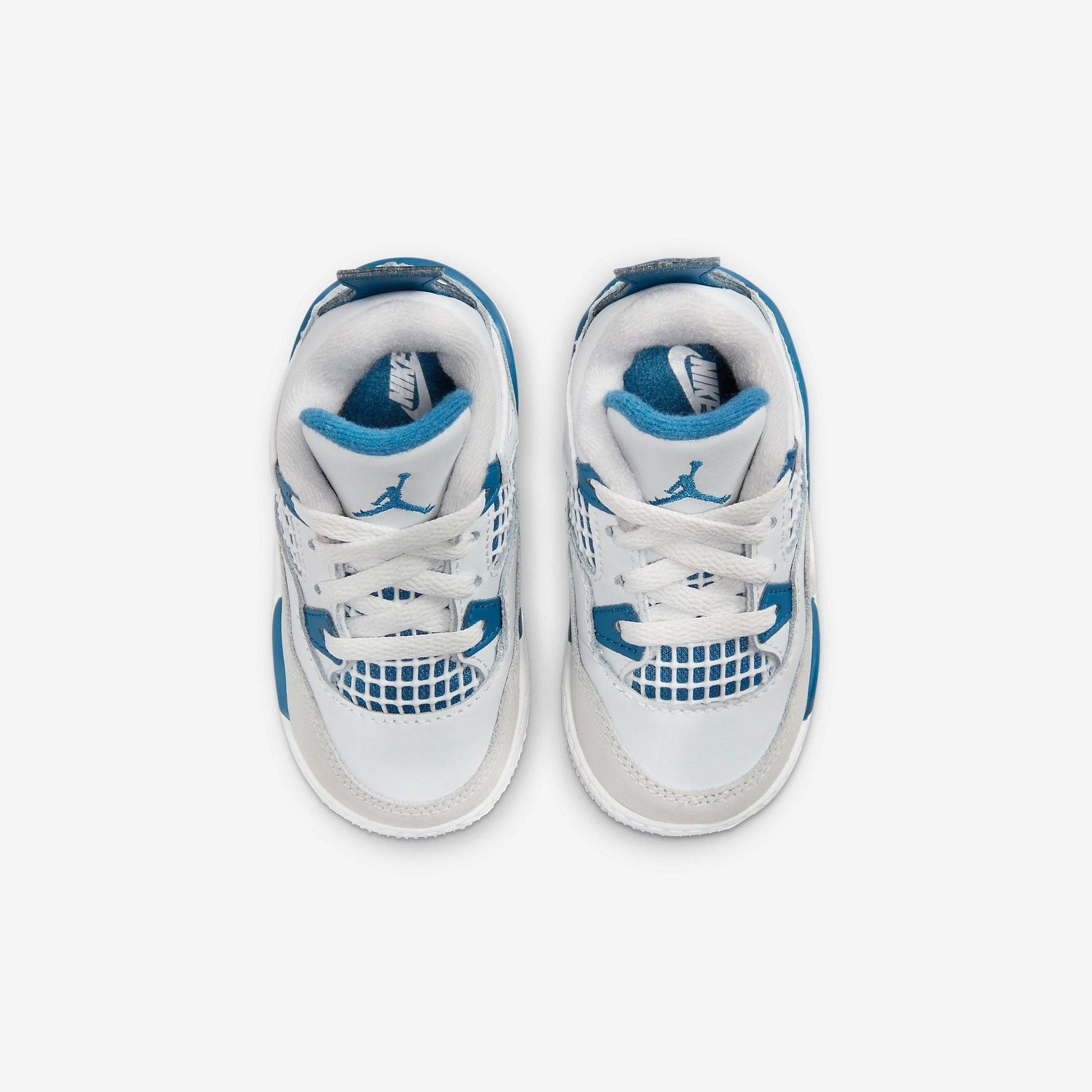 Air Jordan 4 Retro 'Military Blue / Industrial Blue' (2024) (TD) [BQ7670-141] Athletic Basketball Sports Sneakers in Off White / Military Blue for Unisex Baby Infant Toddler - AVBL MRKT (5)