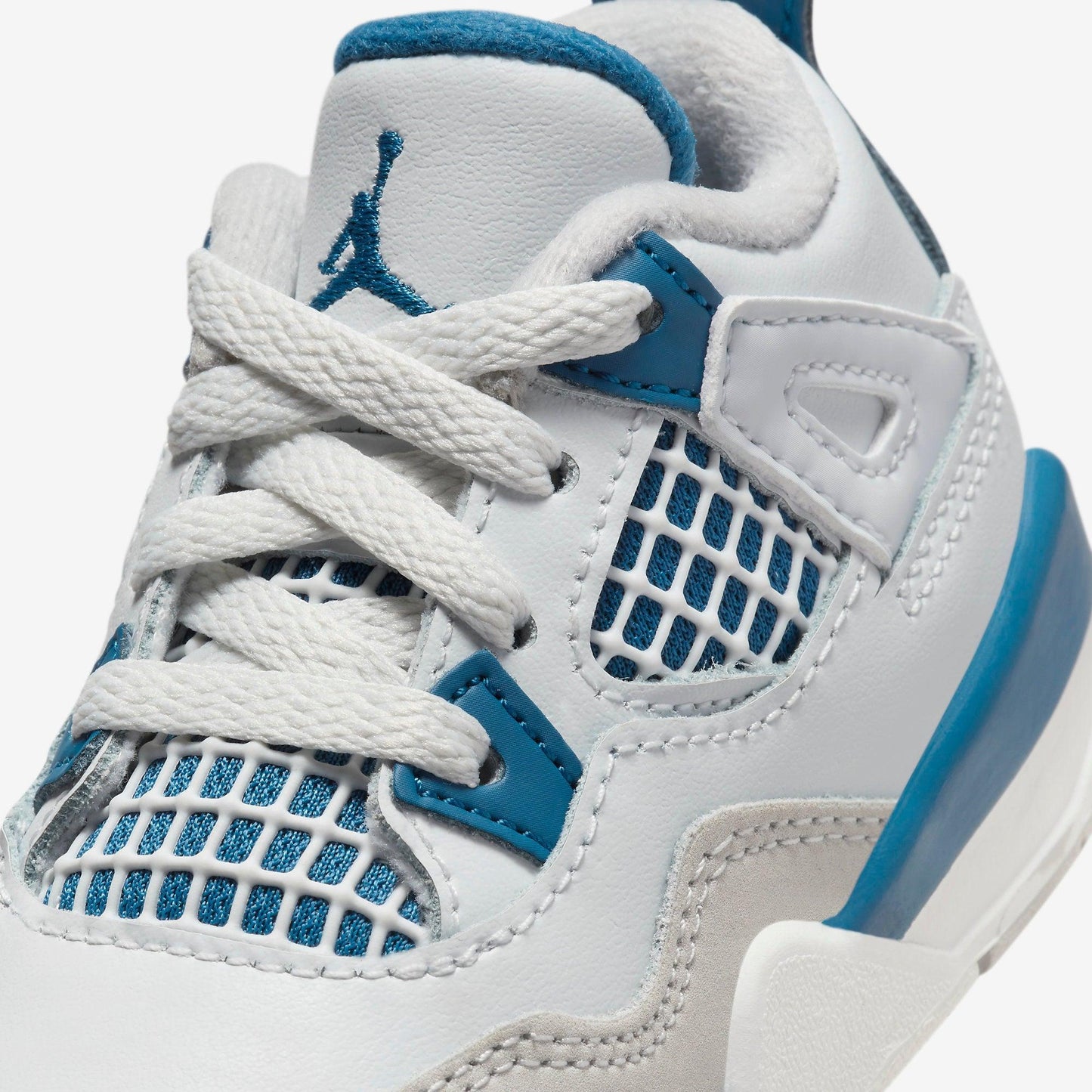 Air Jordan 4 Retro 'Military Blue / Industrial Blue' (2024) (TD) [BQ7670-141] Athletic Basketball Sports Sneakers in Off White / Military Blue for Unisex Baby Infant Toddler - AVBL MRKT (7)