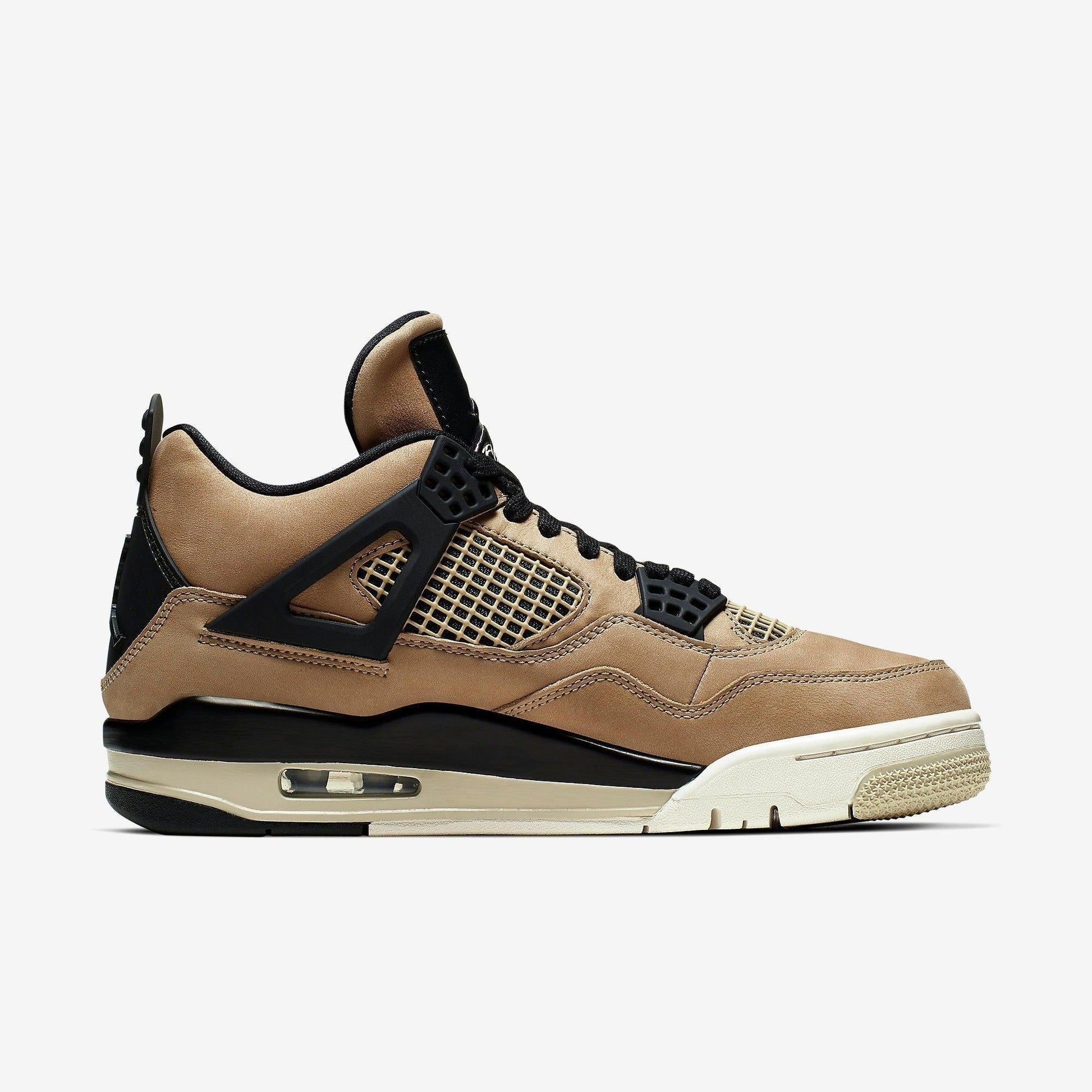 Air Jordan 4 Retro 'Mushroom' (2019) (Womens) [AQ9129-200] Athletic Basketball Sports Sneakers in Mushroom / Multi-Color - Black for Unisex Adult Female Ladies Girls WMNS - AVBL MRKT (4)