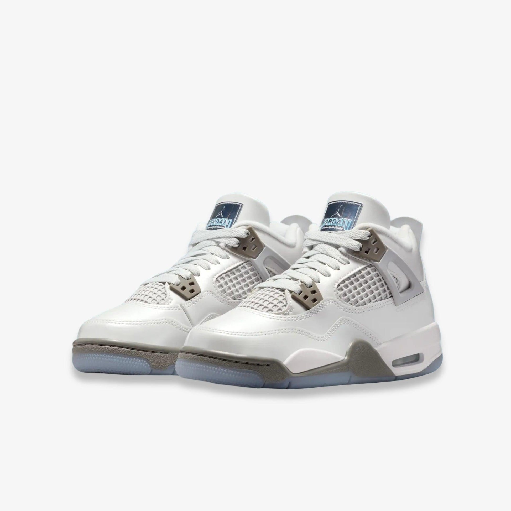 Air Jordan 4 Retro 'Photon Dust' (2025) (GS) [HV4401-014] Athletic Basketball Sports Sneakers in Photon Dust / Flat Pewter - White - Blue Chill for Unisex Youth Kids Junior Boys Girls - AVBL MRKT (1)