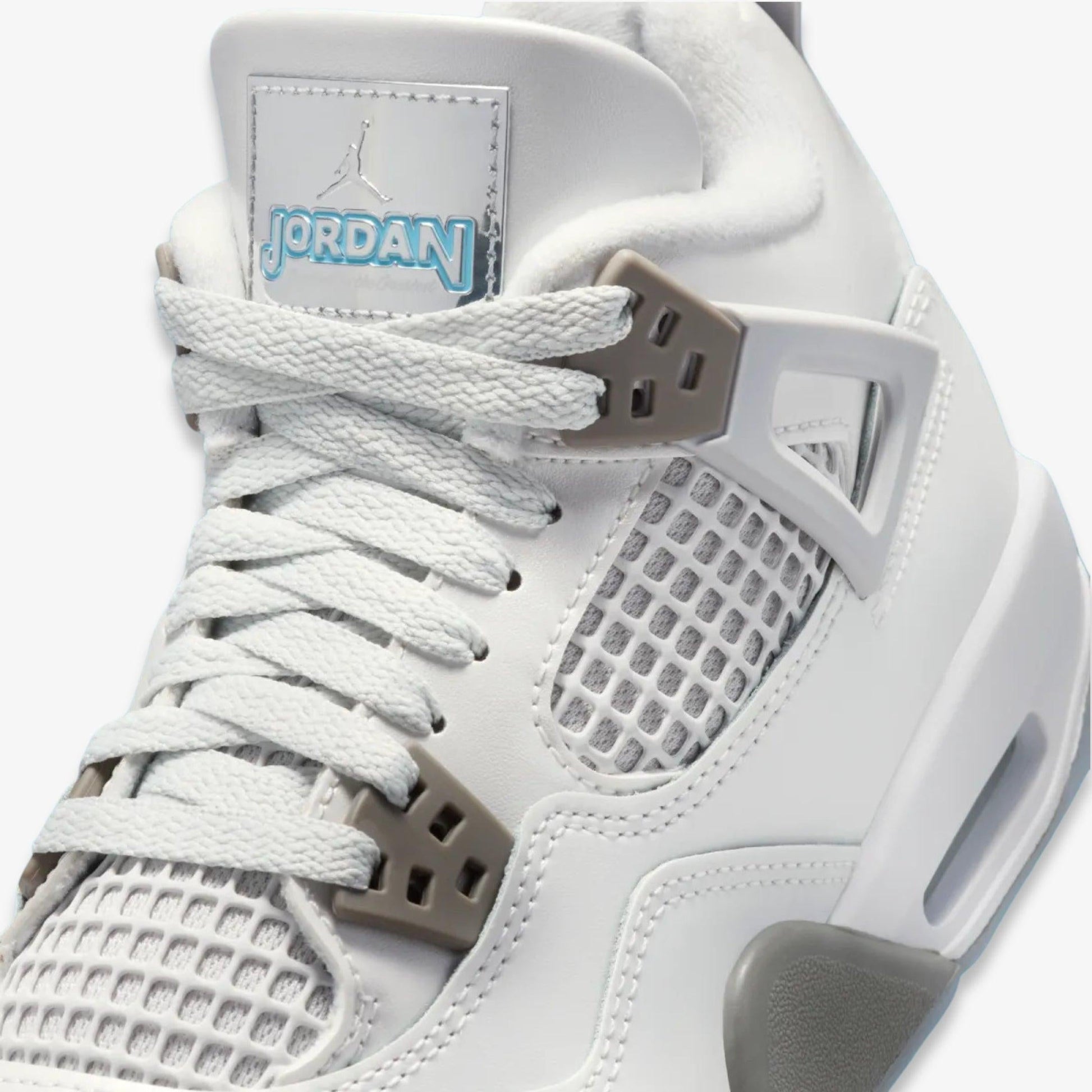 Air Jordan 4 Retro 'Photon Dust' (2025) (GS) [HV4401-014] Athletic Basketball Sports Sneakers in Photon Dust / Flat Pewter - White - Blue Chill for Unisex Youth Kids Junior Boys Girls - AVBL MRKT (7)